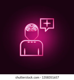 Psychogenesis neon icon. Elements of Mad science set. Simple icon for websites, web design, mobile app, info graphics