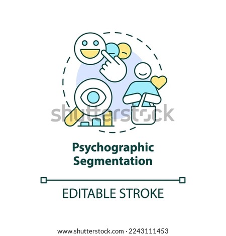 Psychographic segmentation concept icons set. Motivations. Market segmentation type abstract idea thin line illustration. Isolated outline drawing. Editable stroke. Arial, Myriad Pro-Bold fonts used