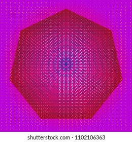 Psychological abstraction. Bright colorful abstract background. Smooth gradient with infinity of geometric figures. Vector cover for poster, card, annual report, magazine, website, banner design.