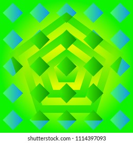 Psychological abstraction. Bright colorful abstract background. Smooth gradient with infinity of geometric figures. Vector cover for poster, card, annual report, magazine, website, banner design.