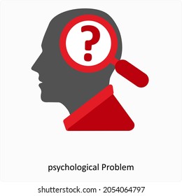 Psychological or Brain Problem Icon Concept