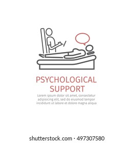 Psychological counseling line icon. Vector illustration