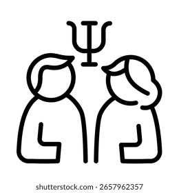 Psychological counseling, relationship therapy - vector icon	