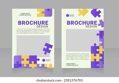 Psychological courses blank brochure design. Template set with copy space for text. Premade corporate reports collection. Editable 2 paper pages