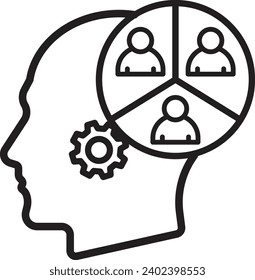 psychological customer segmentation icon vector
