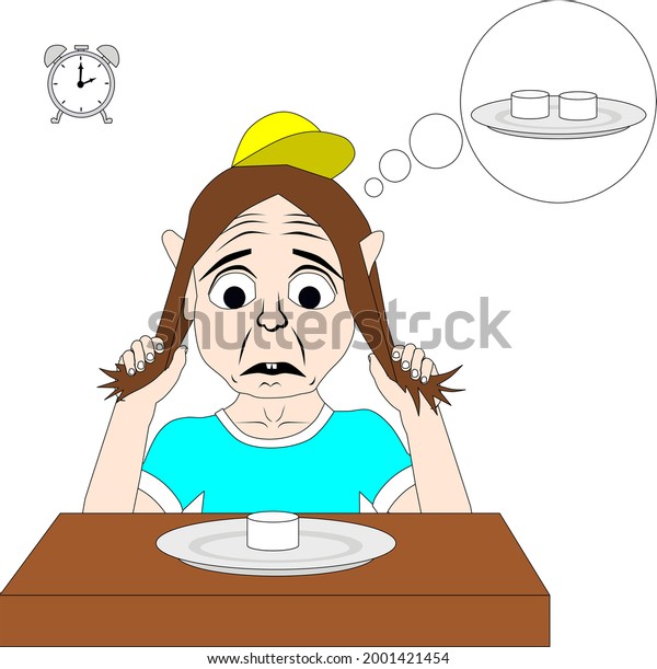 Psychological Experiment Marshmallows Child Stock Vector (Royalty Free