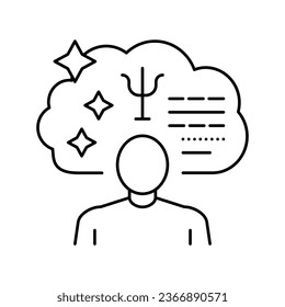vector de icono de línea de expertos psicológicos. signo de experto psicológico. símbolo de contorno aislado ilustración negra