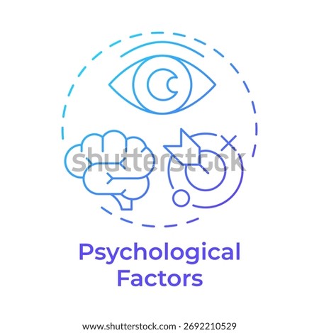 Psychological factors blue gradient concept icon. Motivation, perception. Customer behavior. Round shape line illustration. Abstract idea. Graphic design. Easy to use in infographic, article