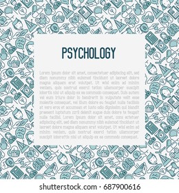 Psychological help concept with thin line icons. Vector illustration for web page, banner, print media.