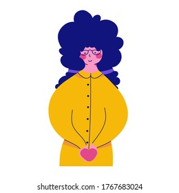 Psychological help online, Flat vector character illustration