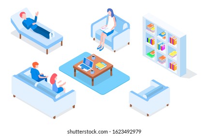 Psychological Help vector isometric illustration. 