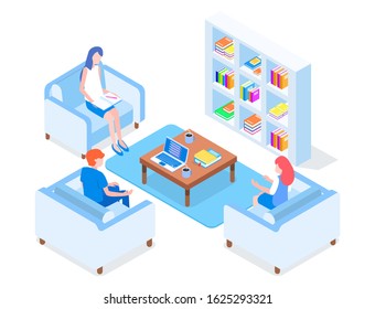 Psychological Help vector isometric illustration.