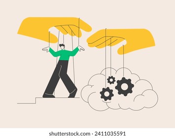 Psychological manipulation abstract concept vector illustration. Mental abuse, dark psychology, emotional blackmailing, social engineering, gaslight effect, brain manipulation abstract metaphor.