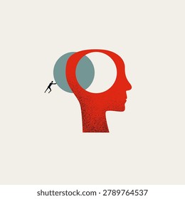 Psychological manipulation vector concept. Symbol of mind control, brainwashing, toxic propaganda and behavioral influence. Minimal design eps10 illustration.