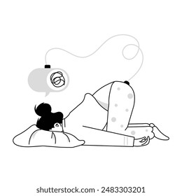 Psychological Problems Doodle Mini Illustrations
