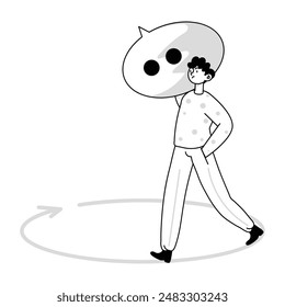 Psychological Problems Doodle Mini Illustrations