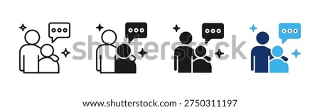 Psychological Support icon set multiple style collection