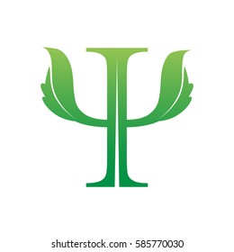 Psychological symbol and leaf combination