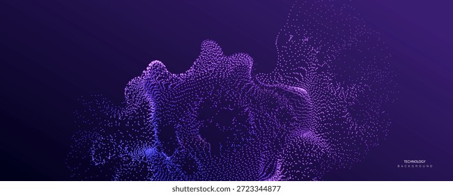 Tecnologia psicológica ai partículas de vetor de fundo.