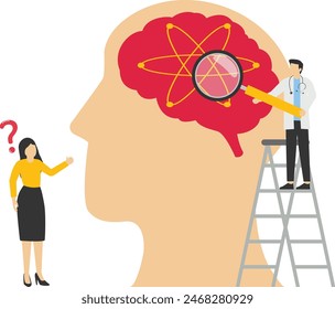 Psychological therapy, mental illness or mind care. Vector of psychology health, illustration of mental depression, illness mind or disorder brain.

