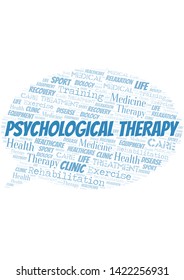 Psychological Therapy word cloud. Wordcloud made with text only.