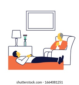 Psychological treatment. Professional psychologist conducting a consultation. 