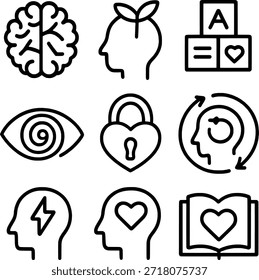 Icono de vectorización psicológica, Vector minimalista