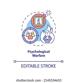 Psychological warfare concept icon. Subarea of information warfare abstract idea thin line illustration. Isolated outline drawing. Editable stroke. Arial, Myriad Pro-Bold fonts used