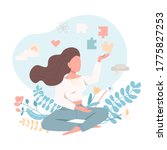Psychologically healthy female flat color vector faceless character. Emotional wellbeing. Peace of mind. Mental health isolated cartoon illustration for web graphic design and animation