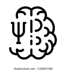 psychologically studied side of brain icon vector. psychologically studied side of brain sign. isolated contour symbol illustration