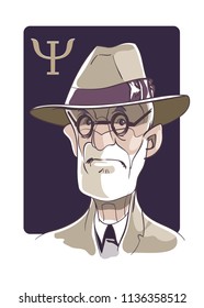 psychologist in cartoon style