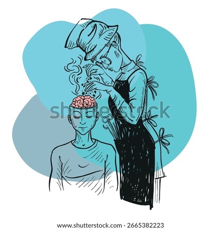 A psychologist delves into the human mind. A sarcastic illustration, a metaphor for bipolar disorder.