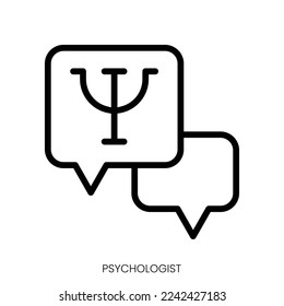 psychologist icon. Line Art Style Design Isolated On White Background