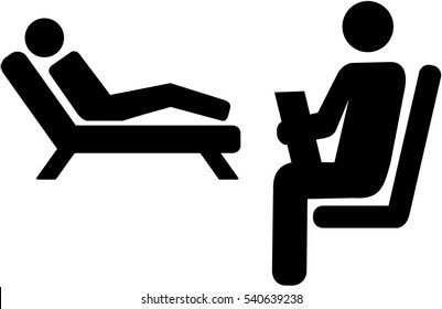 Psychologist Icon With Patient On A Couch