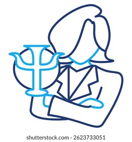 Psychologist icon represented by Psychologist Dual Line style.