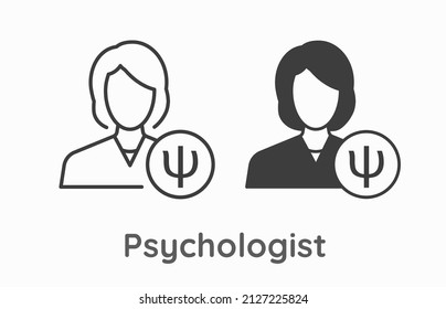 Psychologist Icon. Vector Illustration Isolated On White.