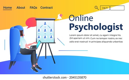 psicólogo con laptop que resuelve problemas psicológicos consulta en línea sesión de psicoterapia