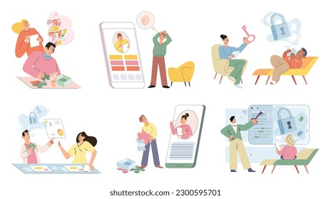 Psychologist listening to patient at mental therapy session. Growth mind and mental intelligence self development tiny person. Person talking to psychotherapist. Psychological session therapy support