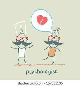 psychologist is listening to the patient, who speaks of love