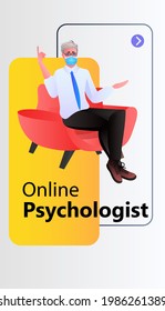 psychologist in mask solving psychological problem of patient online consultation psychotherapeutic counseling