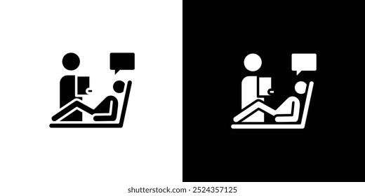 psychologist and patient icon Art design illustration