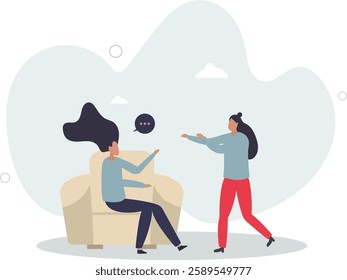 Psychologist with patient therapy.flat character life .