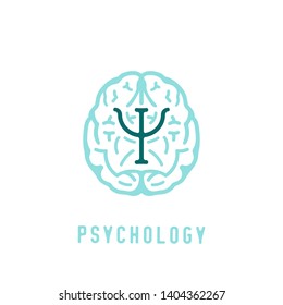 Psychologist, psychotherapist icon. Creative concept useful for logotype, pictogram, symbol design. Editable vector illustration in green and light blue colors. Phycology, Physiology, Psychiatry image