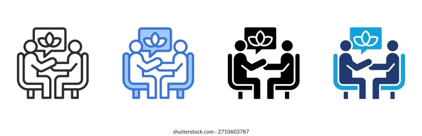 Psicólogo Icono de sesión Multi Style Ilustración vectorial