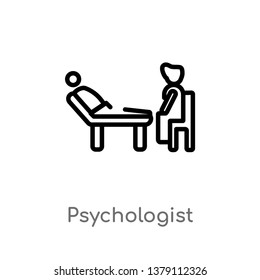 psychologist vector line icon. Simple element illustration. psychologist outline icon from people concept. Can be used for web and mobile