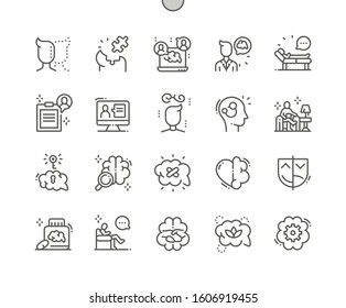 Psychologist Well-crafted Pixel Perfect Vector Thin Line Icons 30 2x Grid for Web Graphics and Apps. Simple Minimal Pictogram