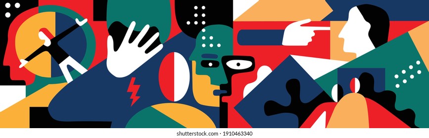 psychology - abstract vector illustration