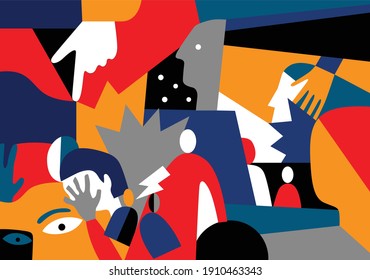 psychology - abstract vector illustration