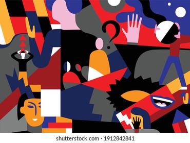 psicología - ilustración vector abstracta
