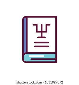 Psychology book color line icon. Vector illustration